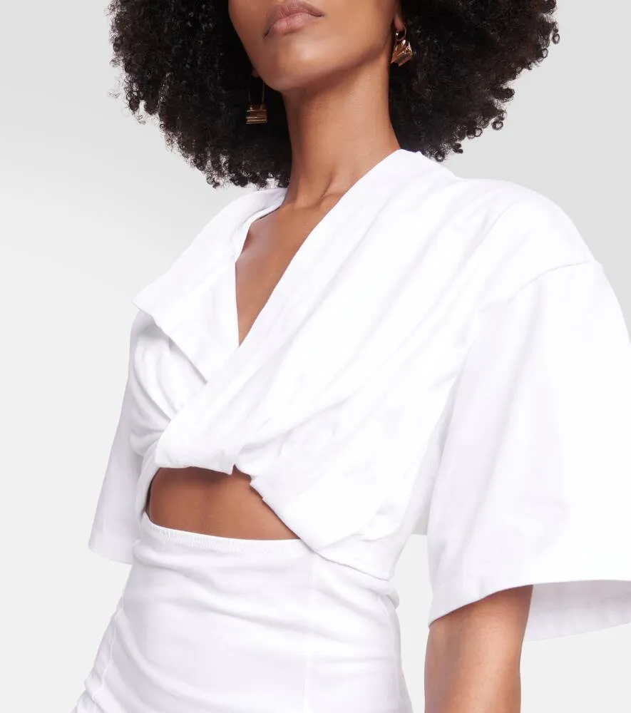 La Robe Bahia ruched minidress JACQUEMUS, white