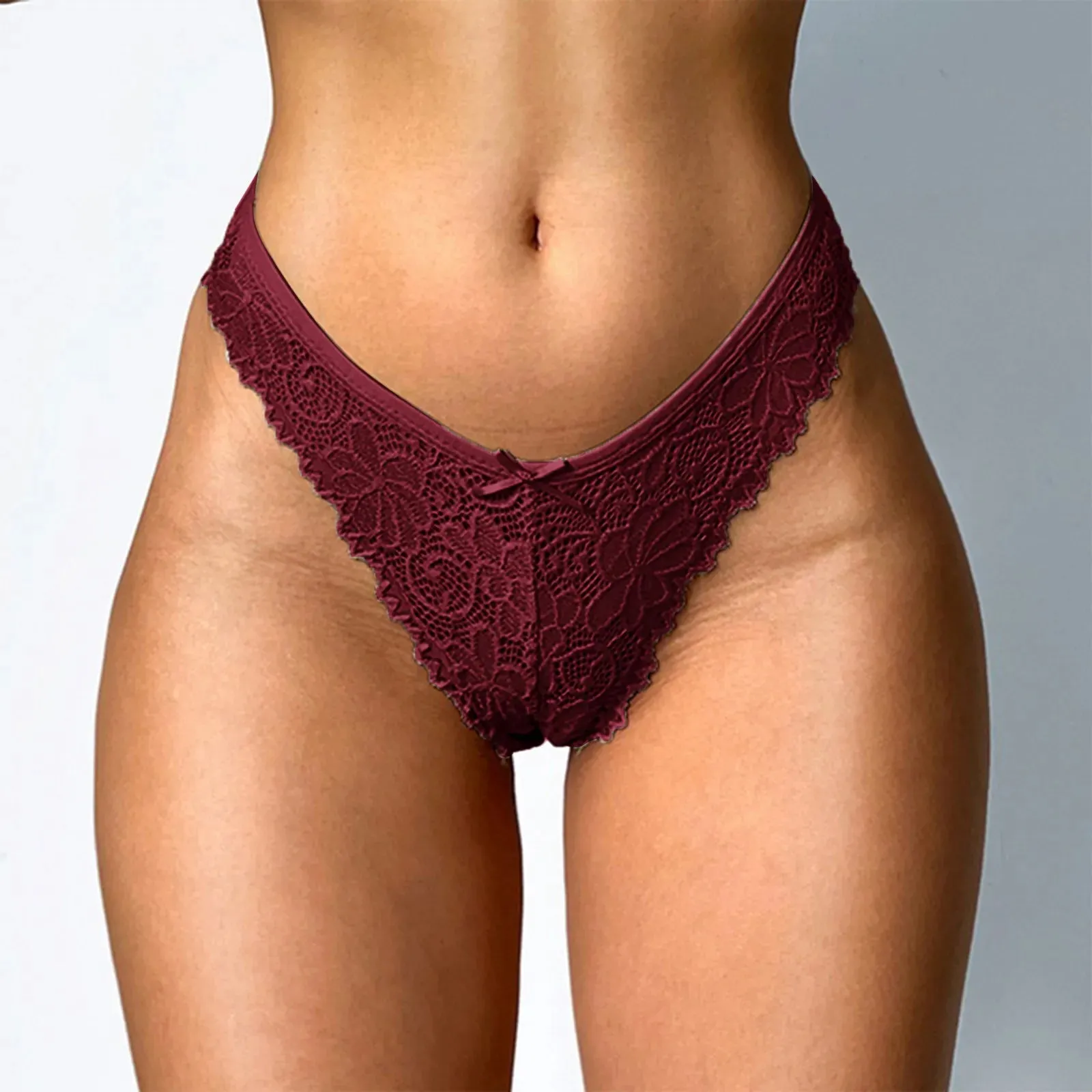 Lace Thong Womens Panties Seamless Mesh Floral G-String Lingerie Transparent