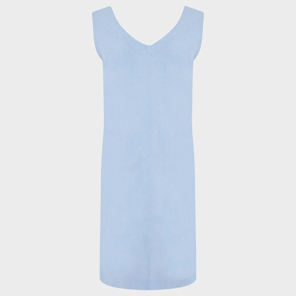 Ladies Linen Mix Shift Dress - Blue