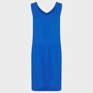 Ladies Linen Mix Shift Dress - Cobalt