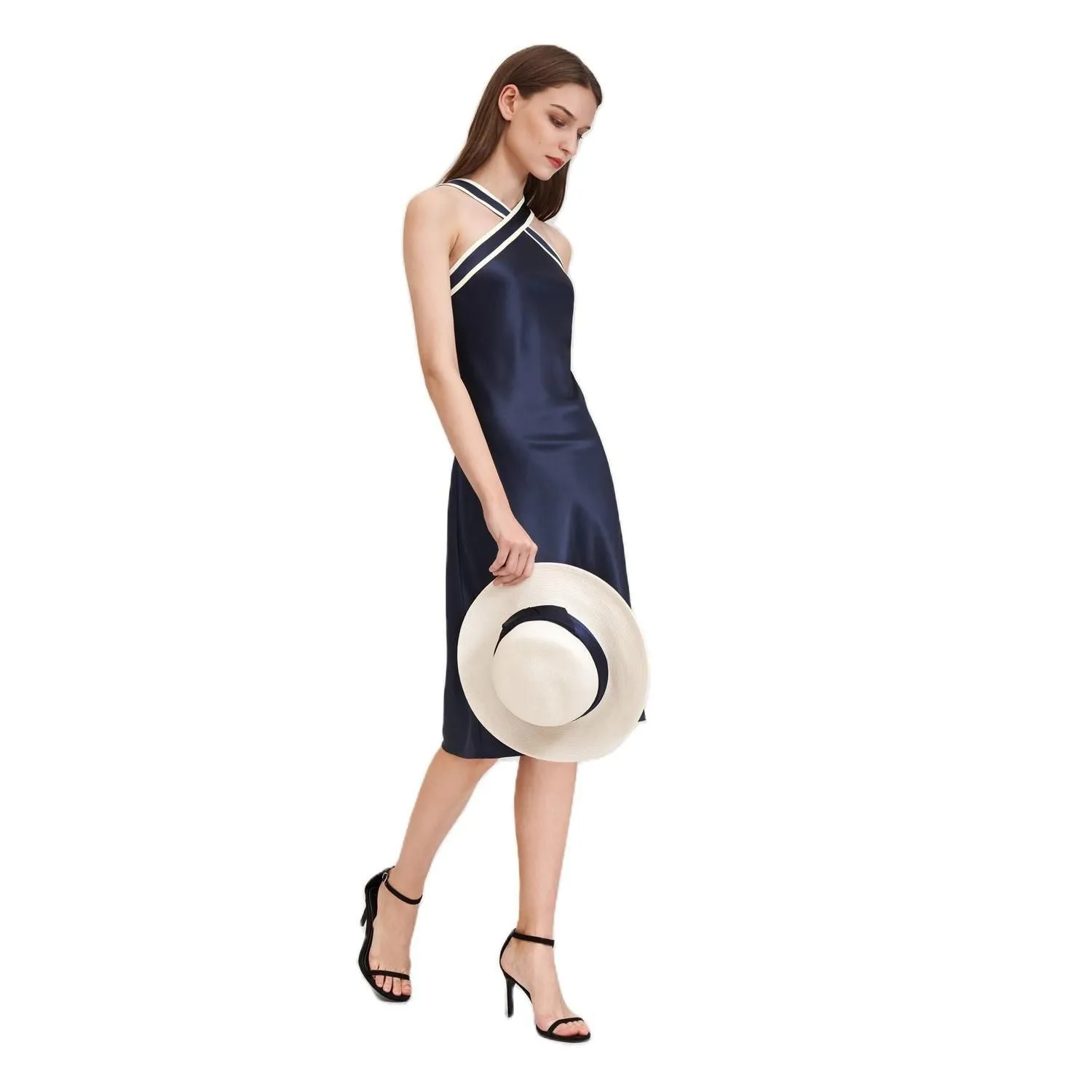 LILYSILK Lilysilk Glossy Camellia Silk Halter Dress