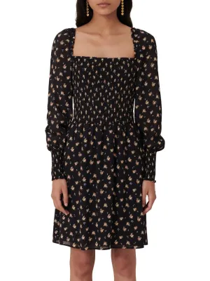 Maje Multi Floral Rithik Smocked Dress