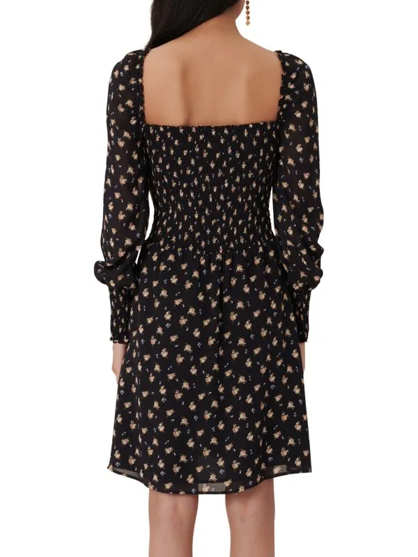Maje Multi Floral Rithik Smocked Dress