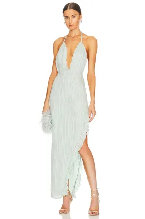 MAJORELLE Teil Embellished Gown Dress, Baby Blue