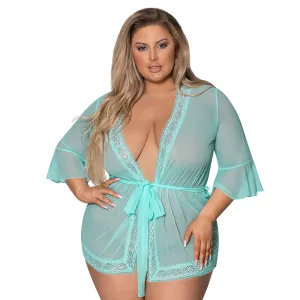 MS Seabreeze Robe w Lace Trim Tur QS