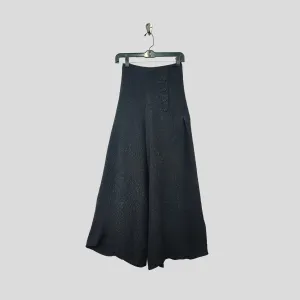 Opera Pants in Black Textured Silk
