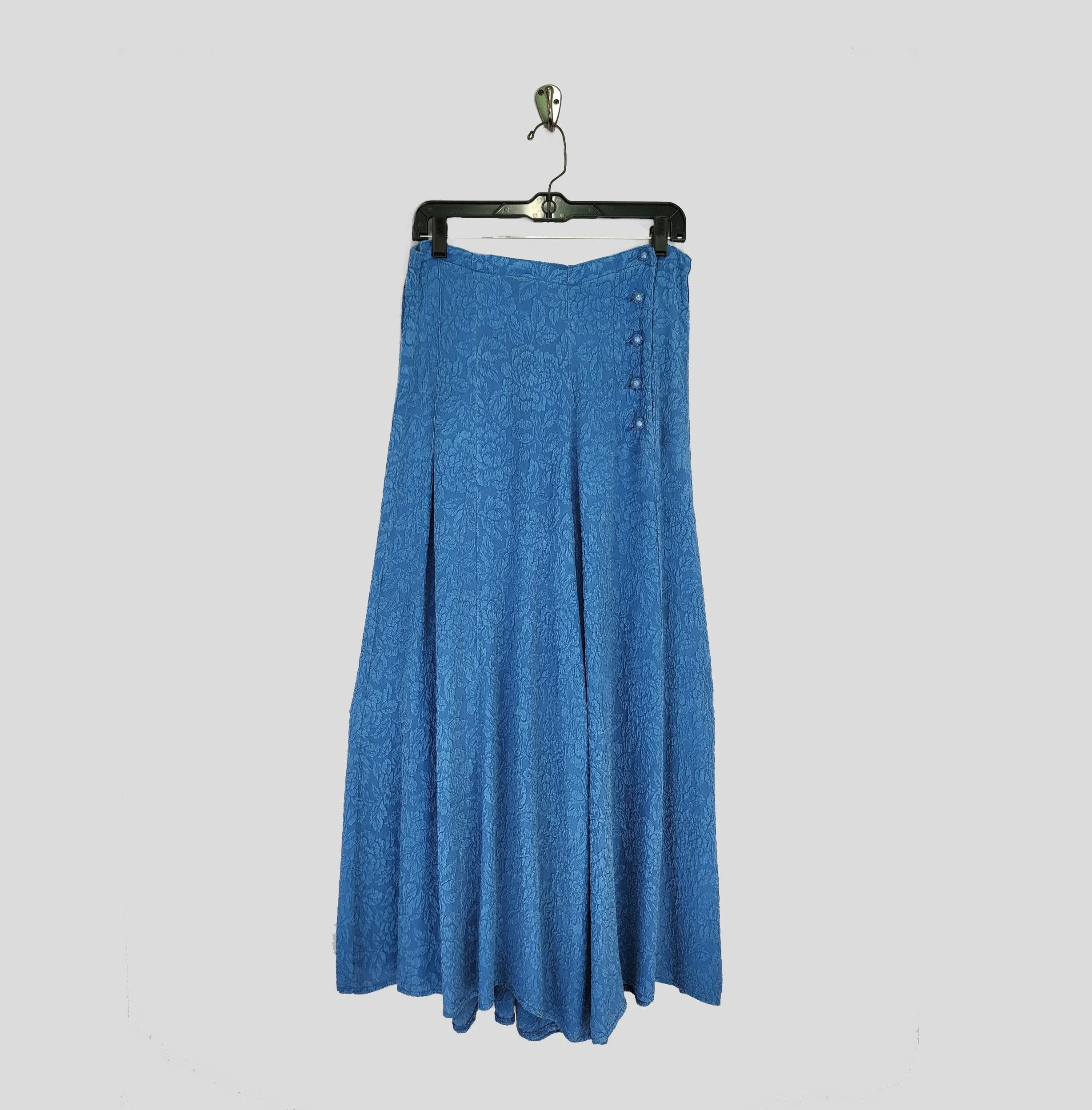 Opera Pants in Hawaiian Blue Textured Silk