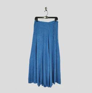 Opera Pants in Hawaiian Blue Textured Silk