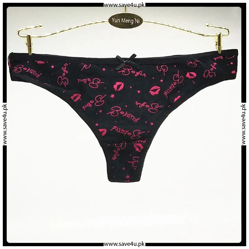 Pack of 3 Printed Seamless Cotton Thong Panties