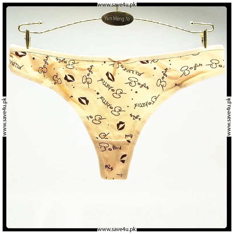 Pack of 3 Printed Seamless Cotton Thong Panties