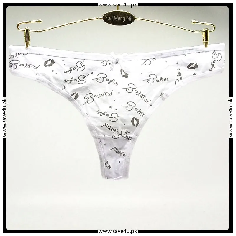 Pack of 3 Printed Seamless Cotton Thong Panties