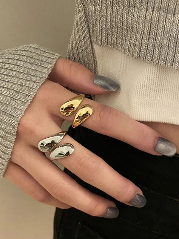Personalized simple double-headed irregular drop-shaped opening index finger bracelet