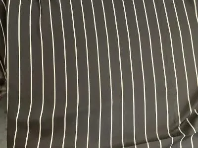 Poly Crepe Stripe - Dark Navy / White