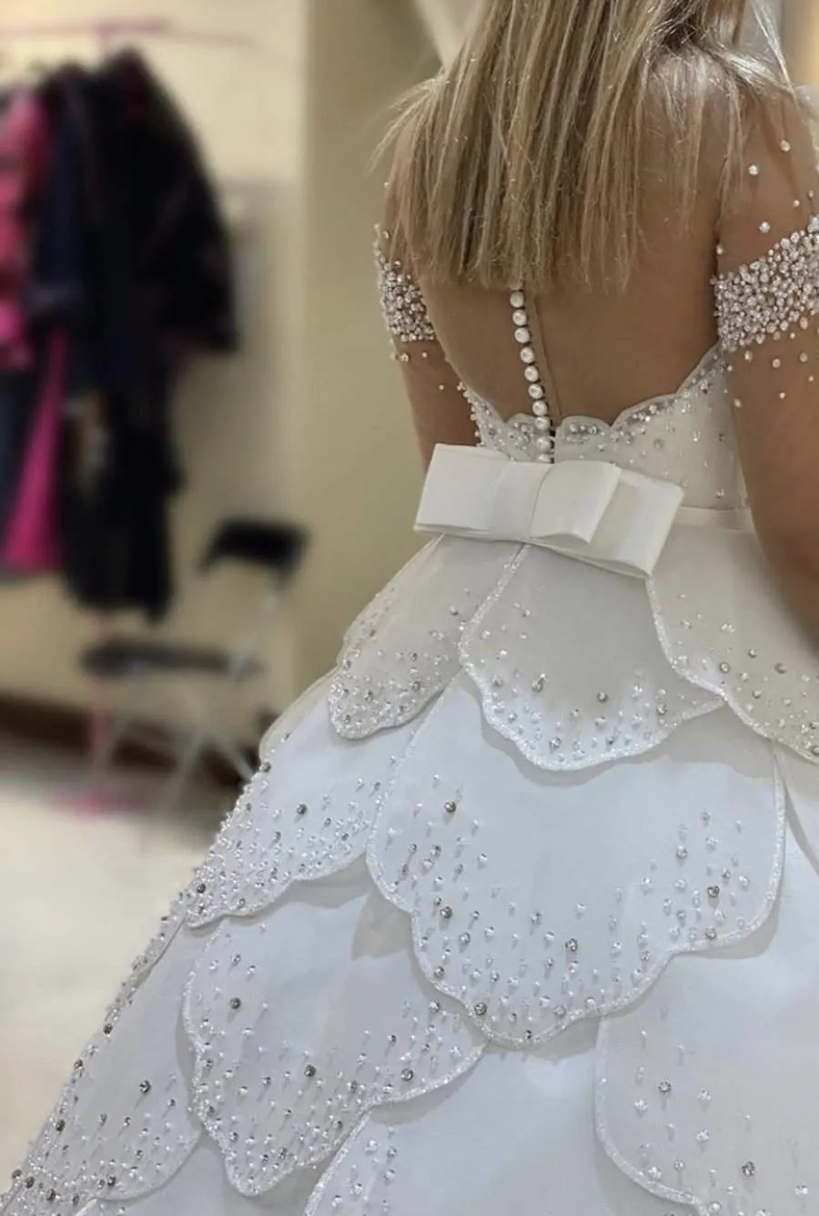 Shiny Wedding Gown With Stones