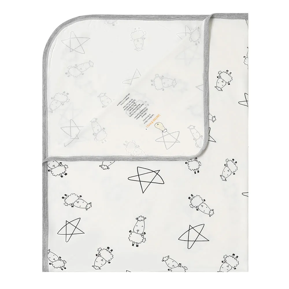 Single Layer Blanket Cute Big Star & Sheepz White - 36M