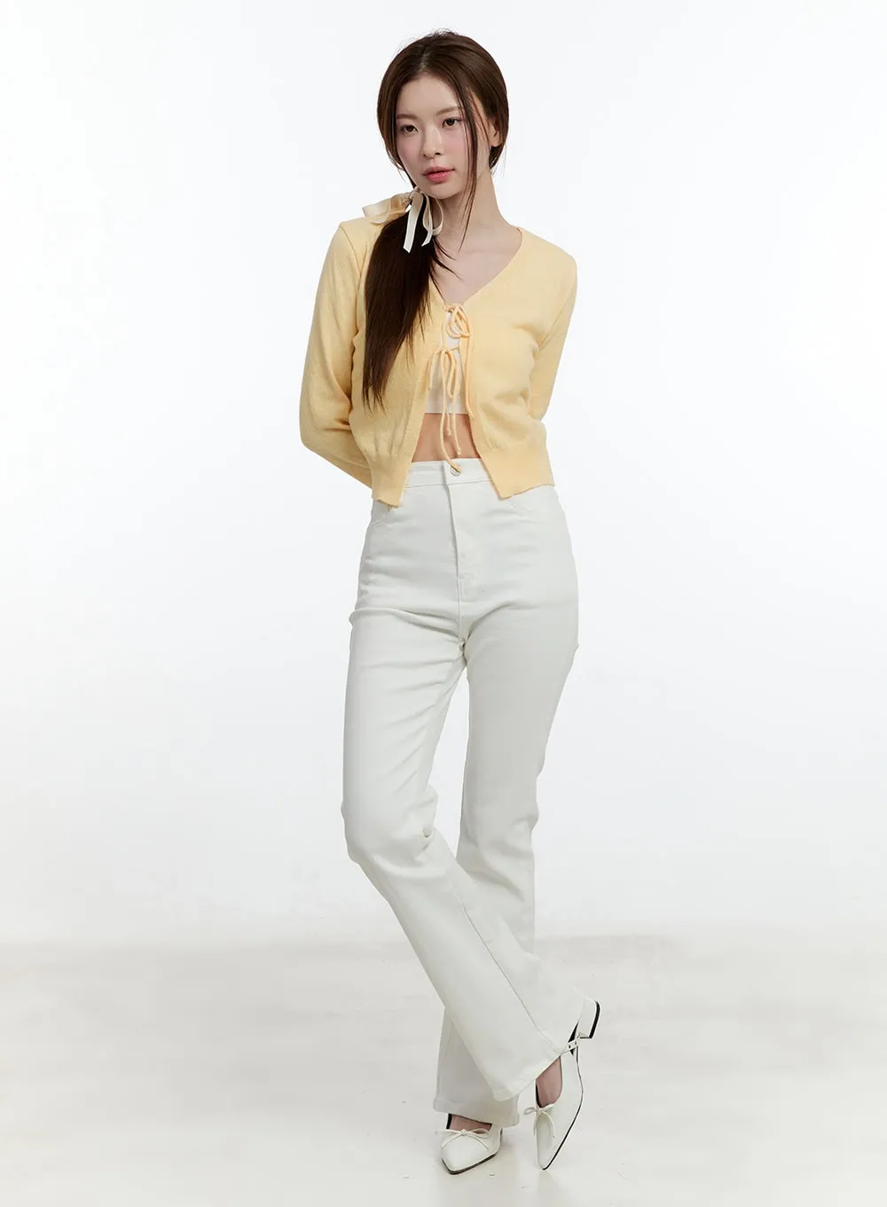 Slim-Fit High-Waisted Flared Trousers CM521