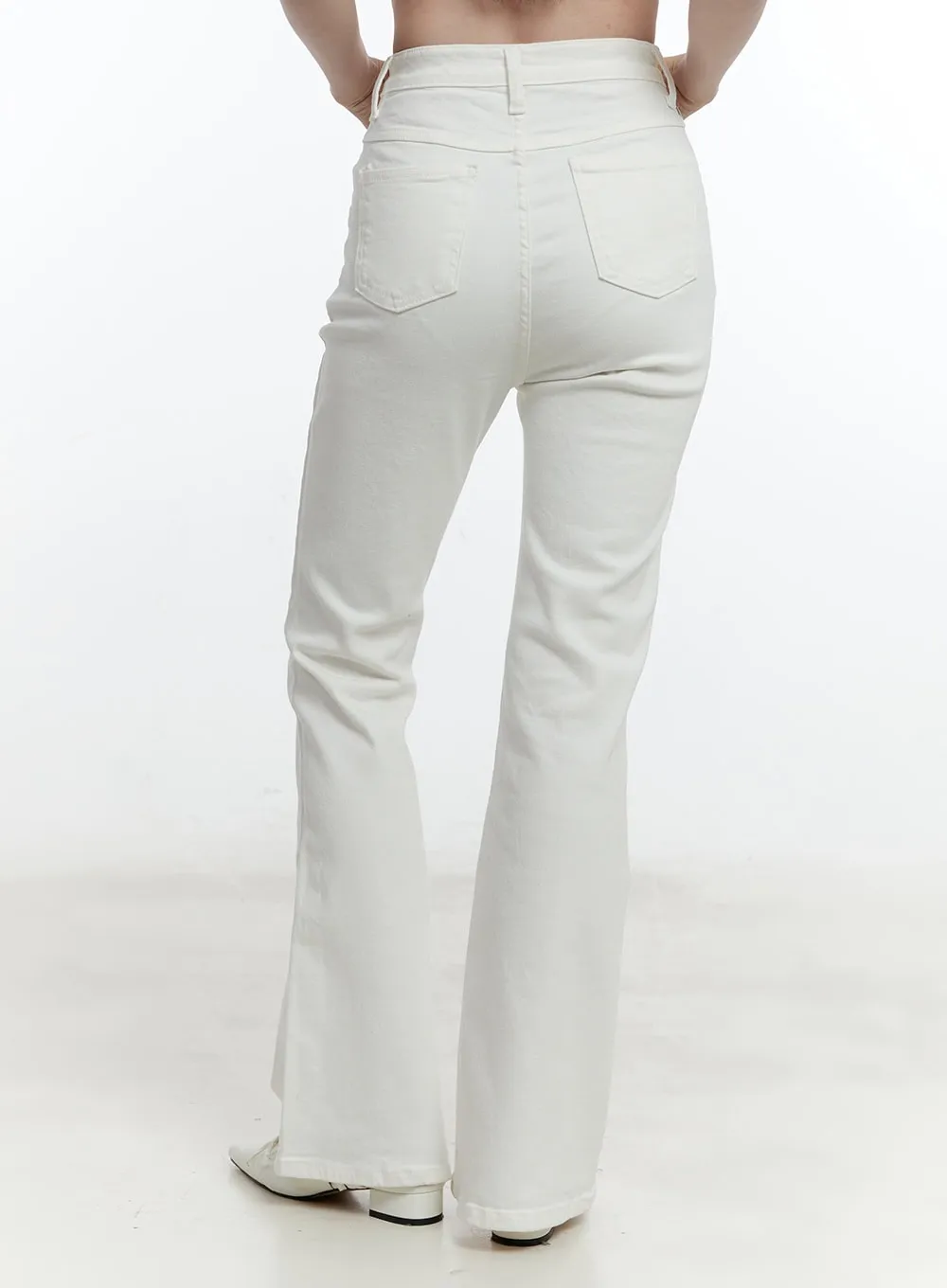 Slim-Fit High-Waisted Flared Trousers CM521