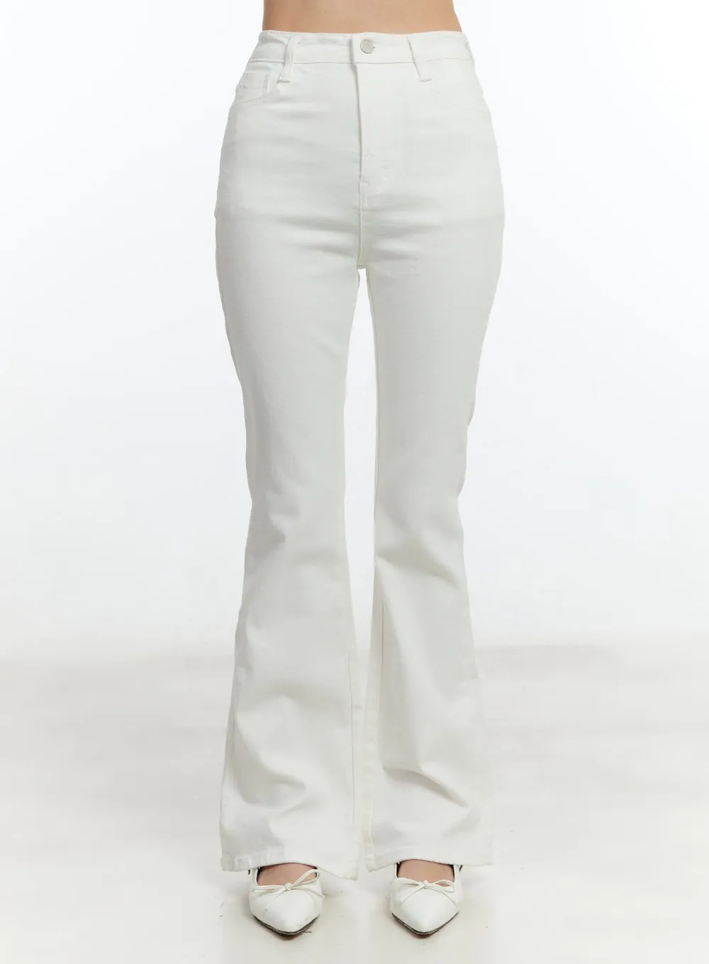Slim-Fit High-Waisted Flared Trousers CM521