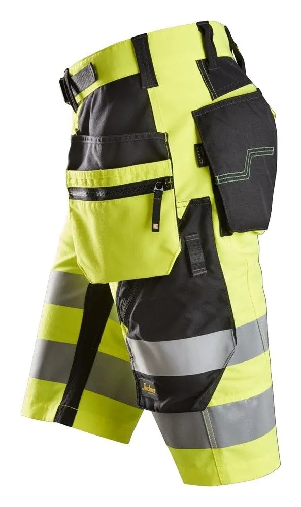 Snickers&#x20;6933&#x20;FlexiWork,&#x20;High-Vis&#x20;Short&#x20;Trousers&#x20;&#x2B;&#x20;Holster,&#x20;Class&#x20;1&#x20;-&#x20;High&#x20;viz&#x20;Yellow&#x2F;Black