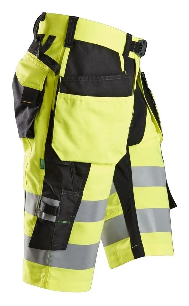 Snickers&#x20;6933&#x20;FlexiWork,&#x20;High-Vis&#x20;Short&#x20;Trousers&#x20;&#x2B;&#x20;Holster,&#x20;Class&#x20;1&#x20;-&#x20;High&#x20;viz&#x20;Yellow&#x2F;Black