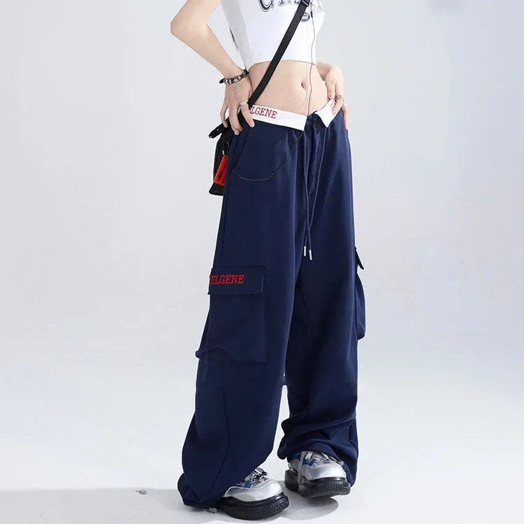 Spicy Girl High-Waisted Wide-Leg Pants with Collar