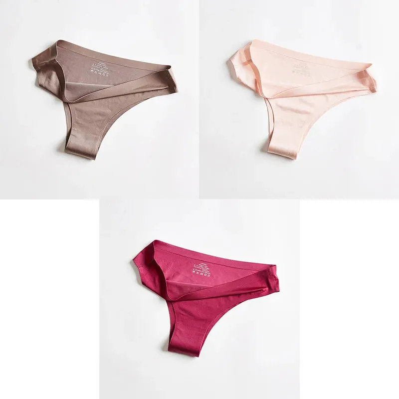Women Panties Underwear Fitness Sports Seamless Female Lingerie Sexy T-back G-string Thong Ice Silk Woman Underwear