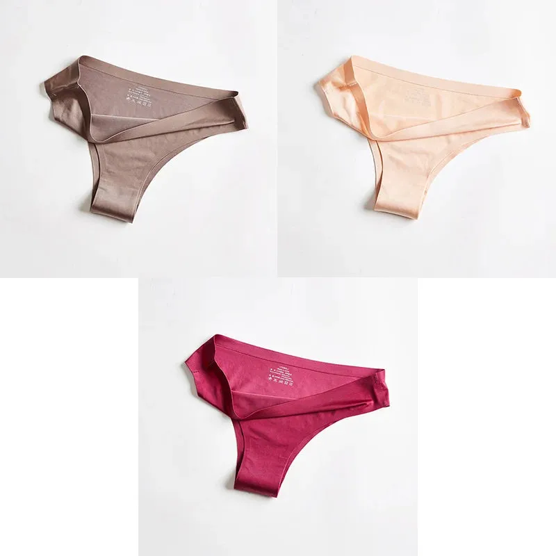 Women Panties Underwear Fitness Sports Seamless Female Lingerie Sexy T-back G-string Thong Ice Silk Woman Underwear