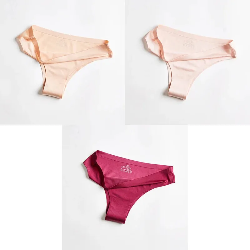 Women Panties Underwear Fitness Sports Seamless Female Lingerie Sexy T-back G-string Thong Ice Silk Woman Underwear