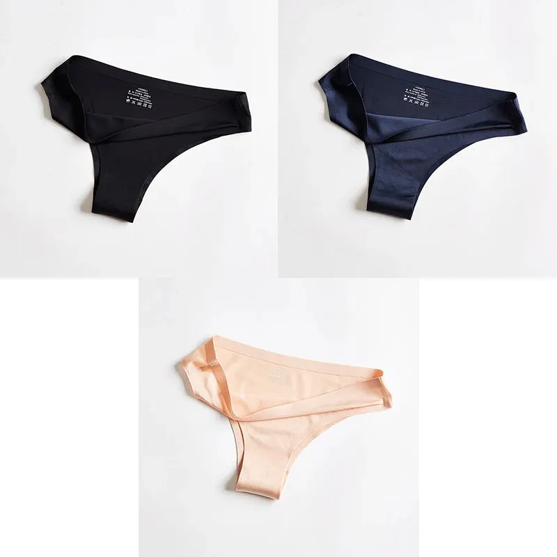 Women Panties Underwear Fitness Sports Seamless Female Lingerie Sexy T-back G-string Thong Ice Silk Woman Underwear