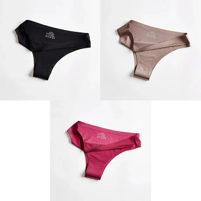 Women Panties Underwear Fitness Sports Seamless Female Lingerie Sexy T-back G-string Thong Ice Silk Woman Underwear