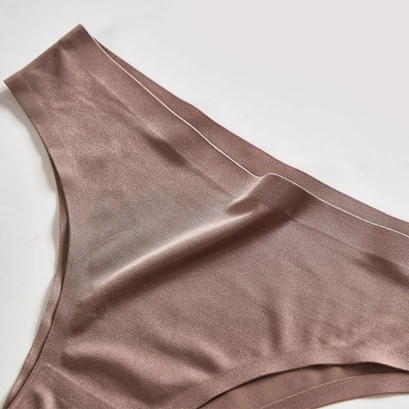 Women Panties Underwear Fitness Sports Seamless Female Lingerie Sexy T-back G-string Thong Ice Silk Woman Underwear