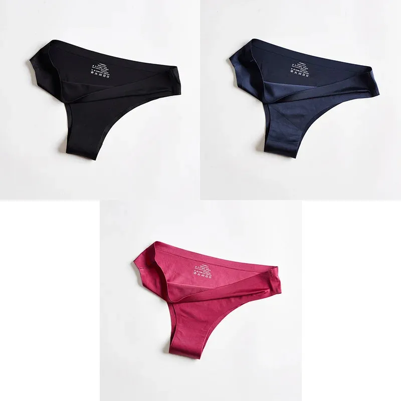 Women Panties Underwear Fitness Sports Seamless Female Lingerie Sexy T-back G-string Thong Ice Silk Woman Underwear