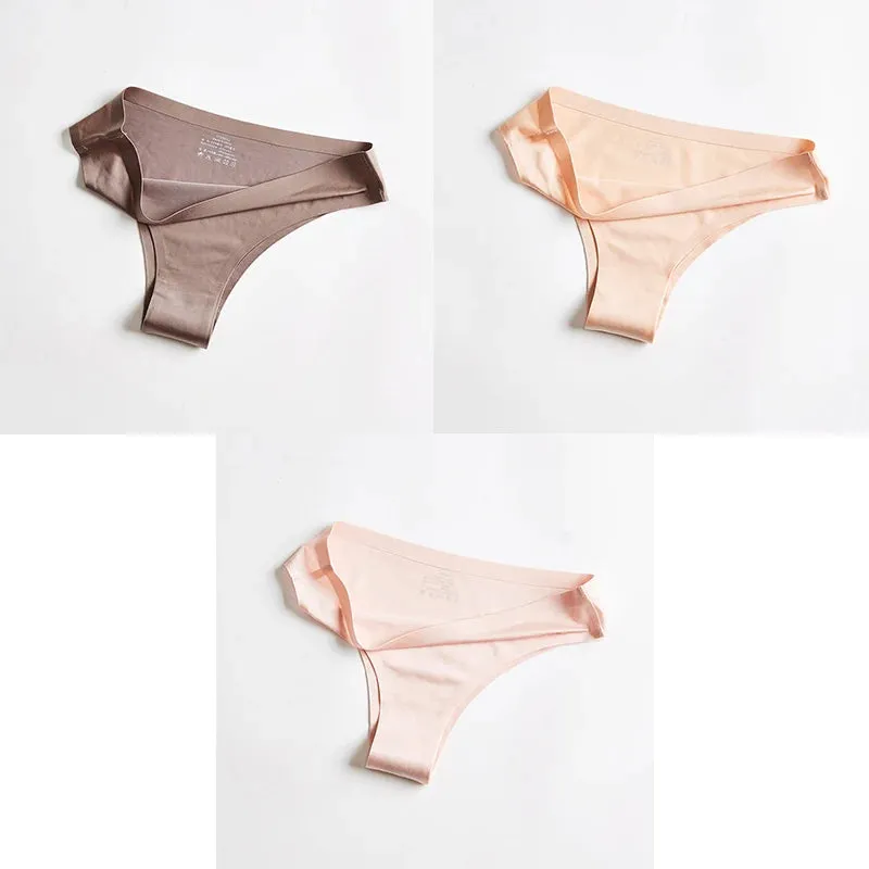 Women Panties Underwear Fitness Sports Seamless Female Lingerie Sexy T-back G-string Thong Ice Silk Woman Underwear