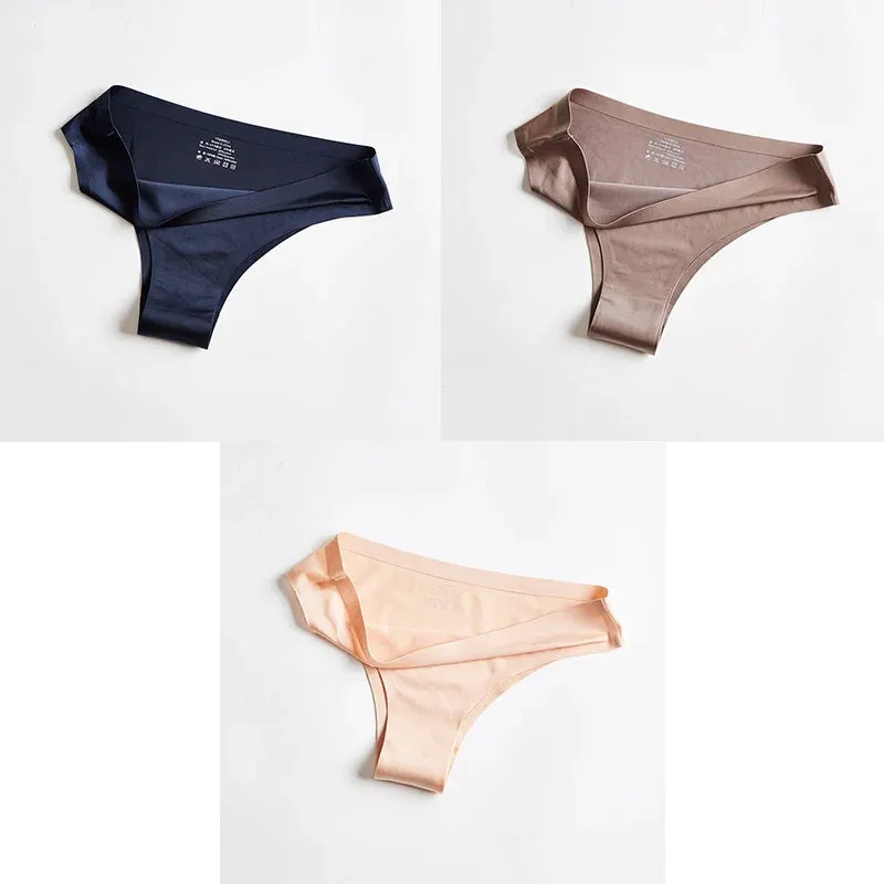 Women Panties Underwear Fitness Sports Seamless Female Lingerie Sexy T-back G-string Thong Ice Silk Woman Underwear