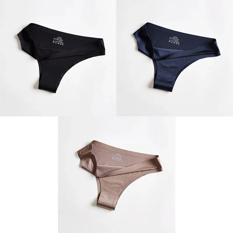 Women Panties Underwear Fitness Sports Seamless Female Lingerie Sexy T-back G-string Thong Ice Silk Woman Underwear